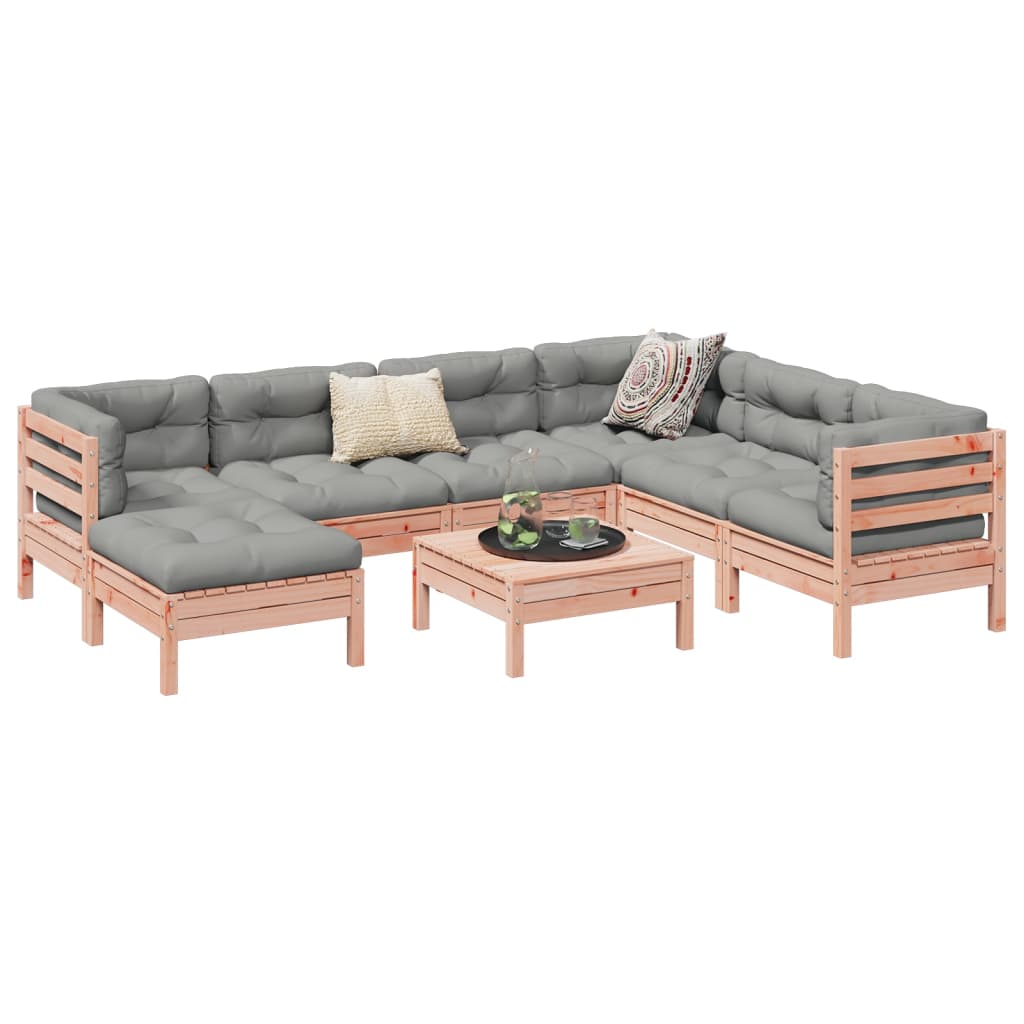8-dijelni set vrtnih sofa s jastucima masivno drvo duglazije