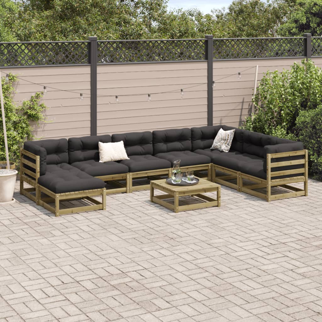 9-dijelni set vrtnih sofa od impregnirane borovine