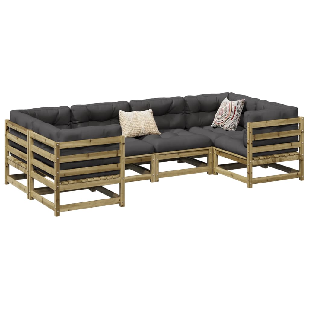 6-dijelni set vrtnih sofa od impregnirane borovine