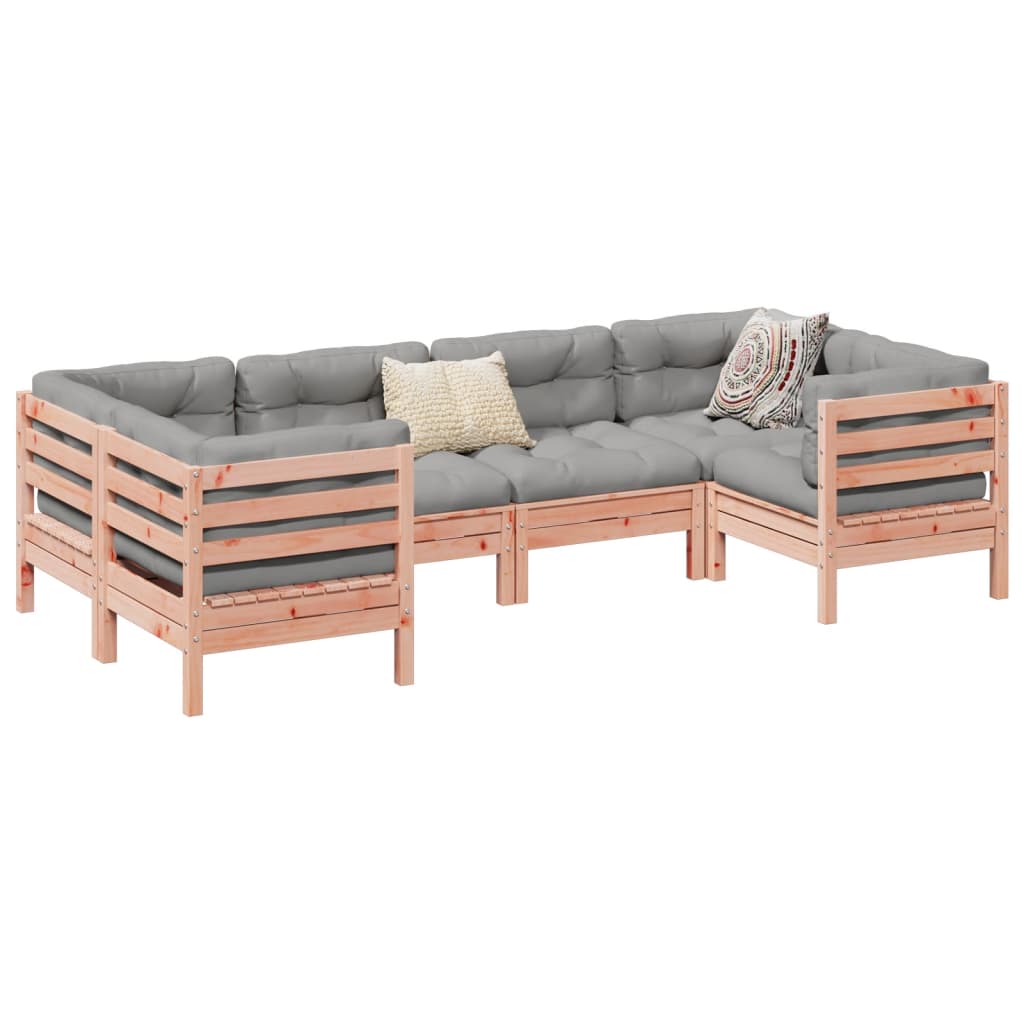 6-dijelni set vrtnih sofa od masivne duglazije s jastucima