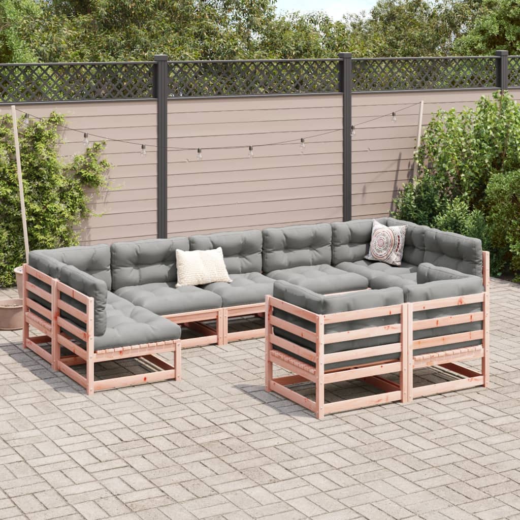 9-dijelni set vrtnih sofa od masivne duglazije i jelovine