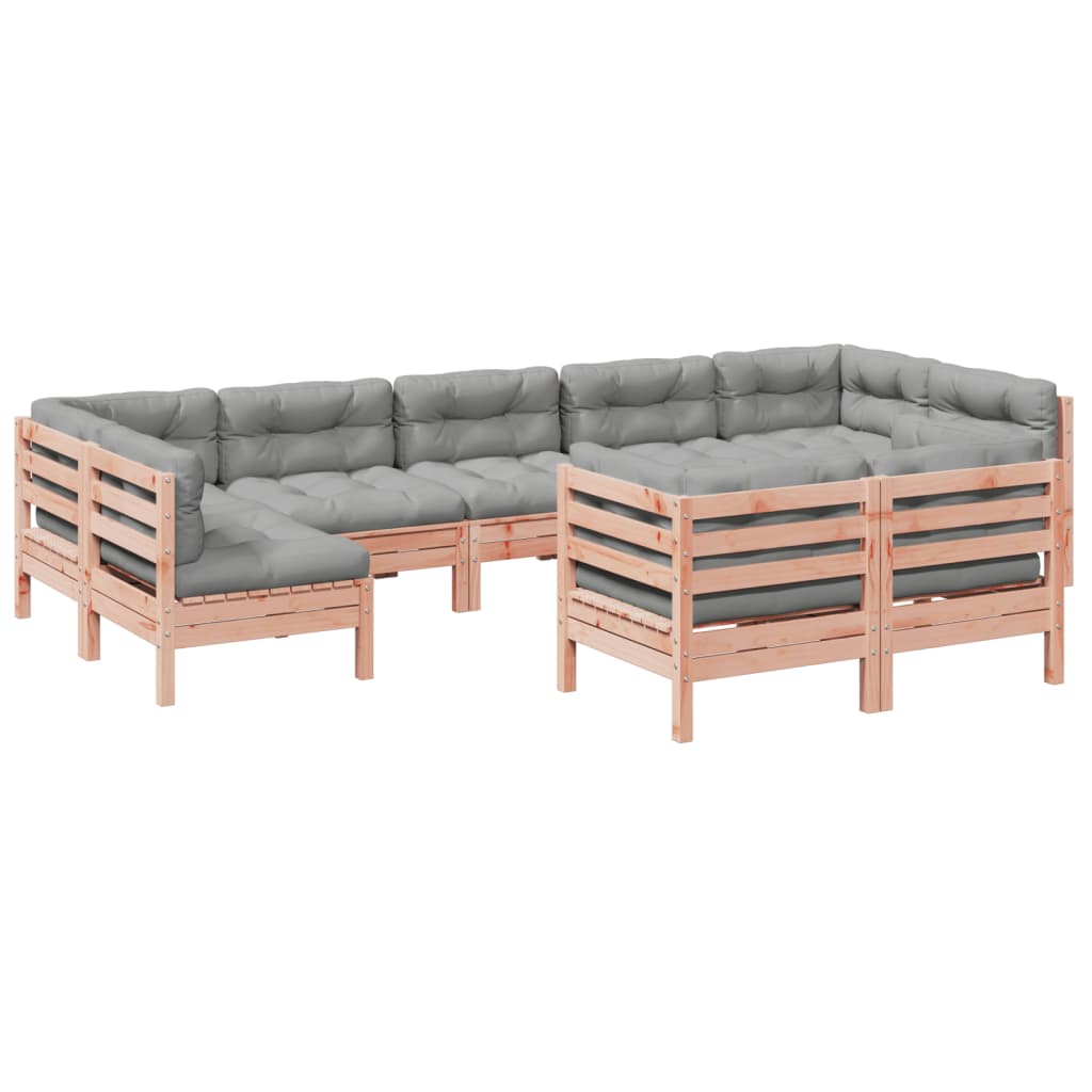 9-dijelni set vrtnih sofa s jastucima masivno drvo duglazije