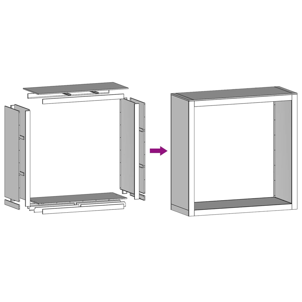 Stalak za drva za ogrjev antracit 100x40x100 cm čelični