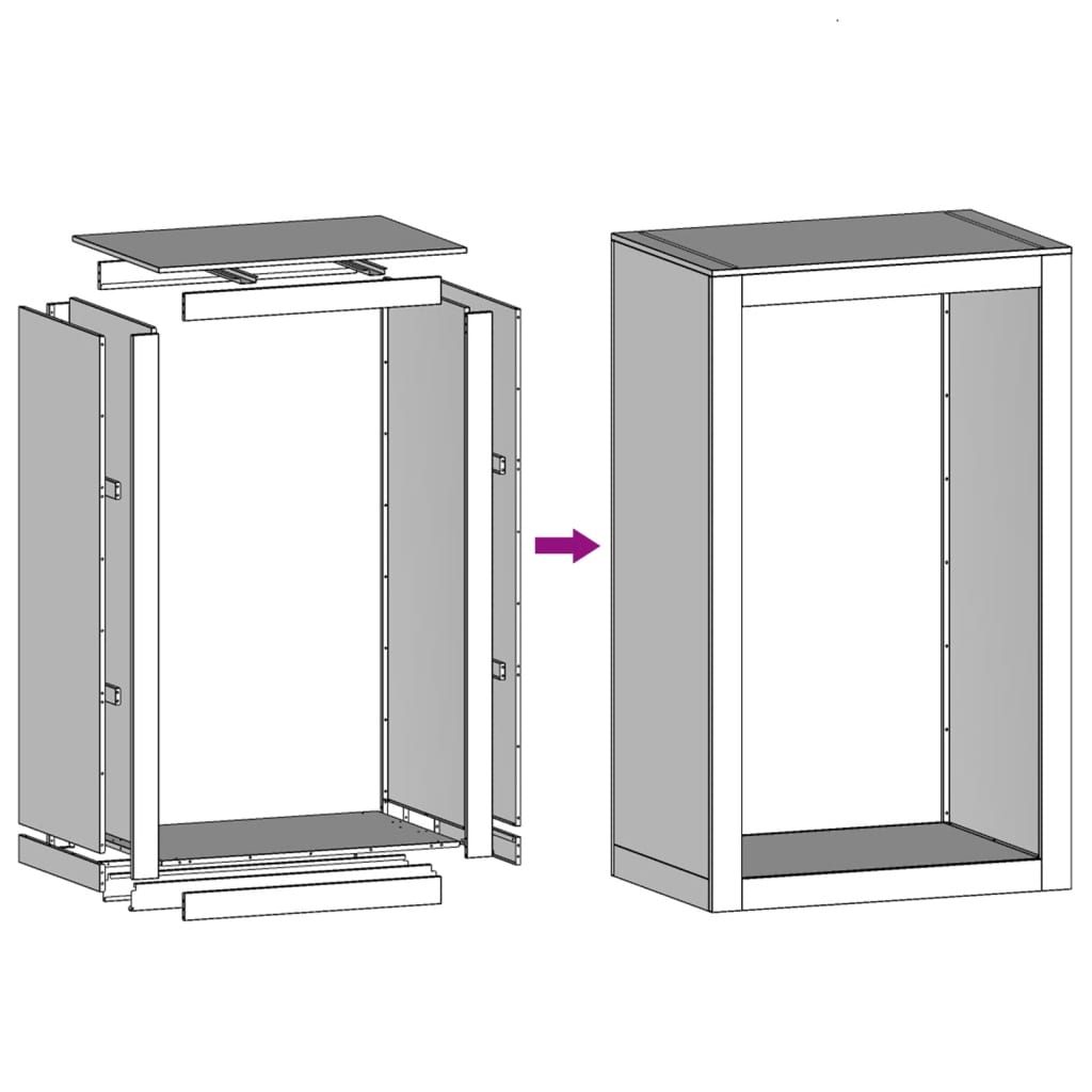 Stalak za drva za ogrjev 60x40x100 cm od nehrđajućeg čelika