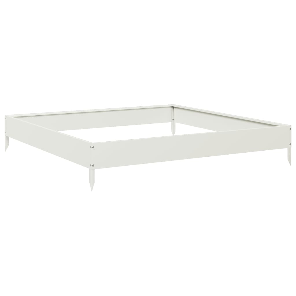 Povišena vrtna gredica bijeli 100 x 100 x 18,5 cm od čelika