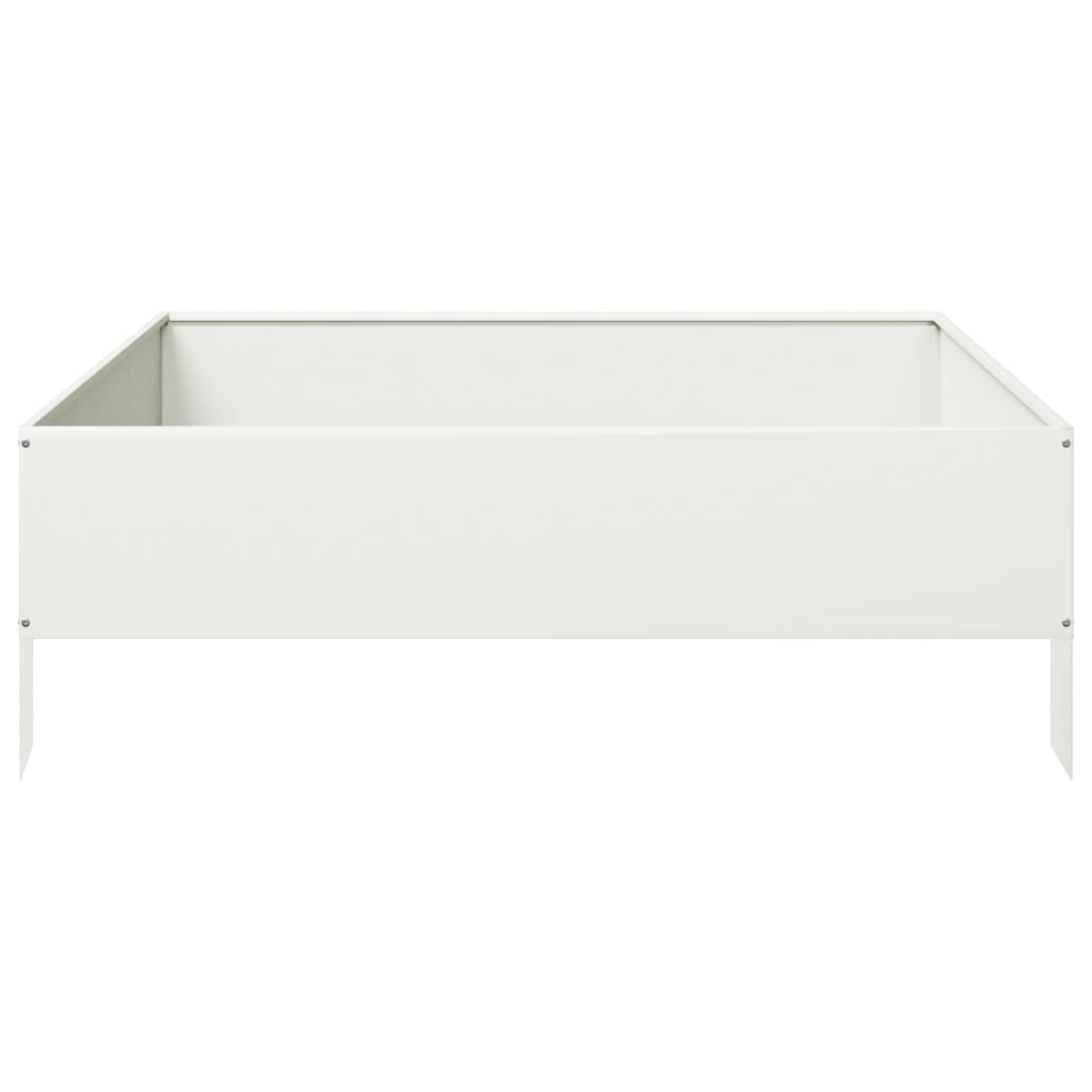 Povišena vrtna gredica bijeli 100x100x33,5 cm od čelika