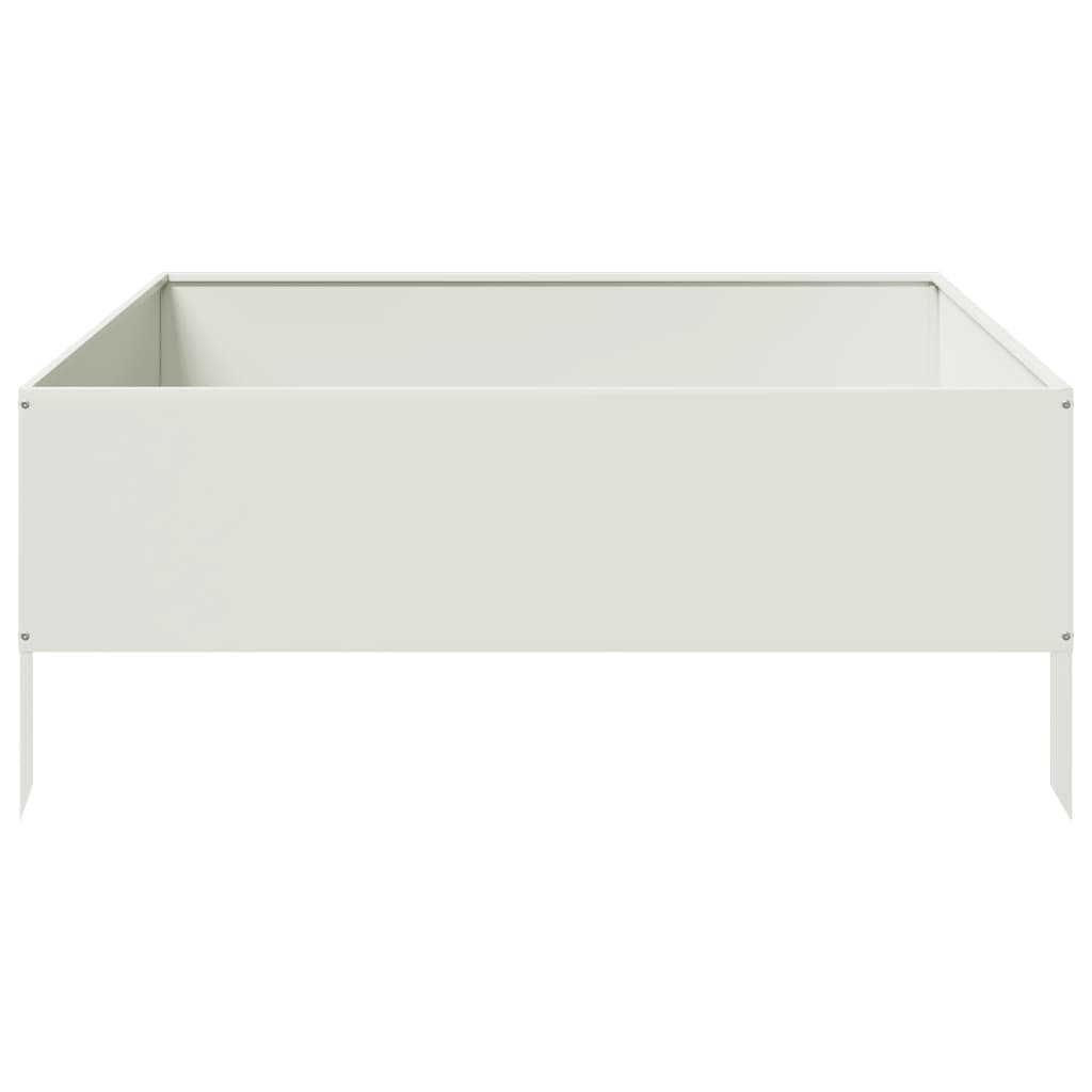 Povišena vrtna gredica bijeli 100x100x25 cm od čelika