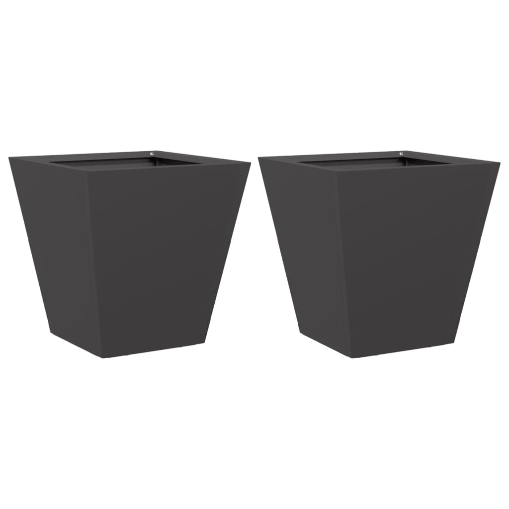 Vrtne sadilice 2 kom crne 30x30x30 cm čelične