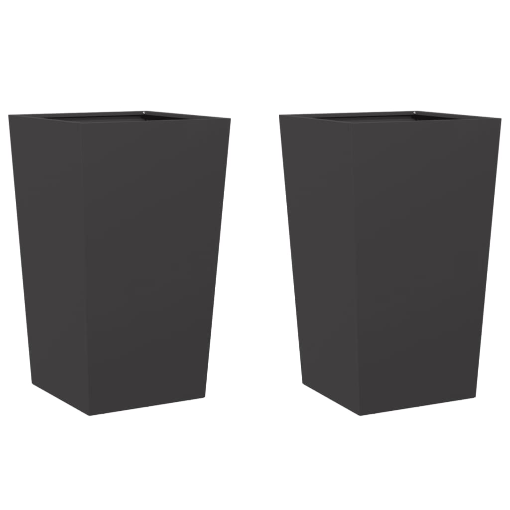 Vrtne sadilice 2 kom crne 45x45x75 cm čelične