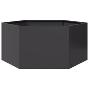 Vrtna sadilica crna šesterokutna 104 x 90 x 45 cm čelična