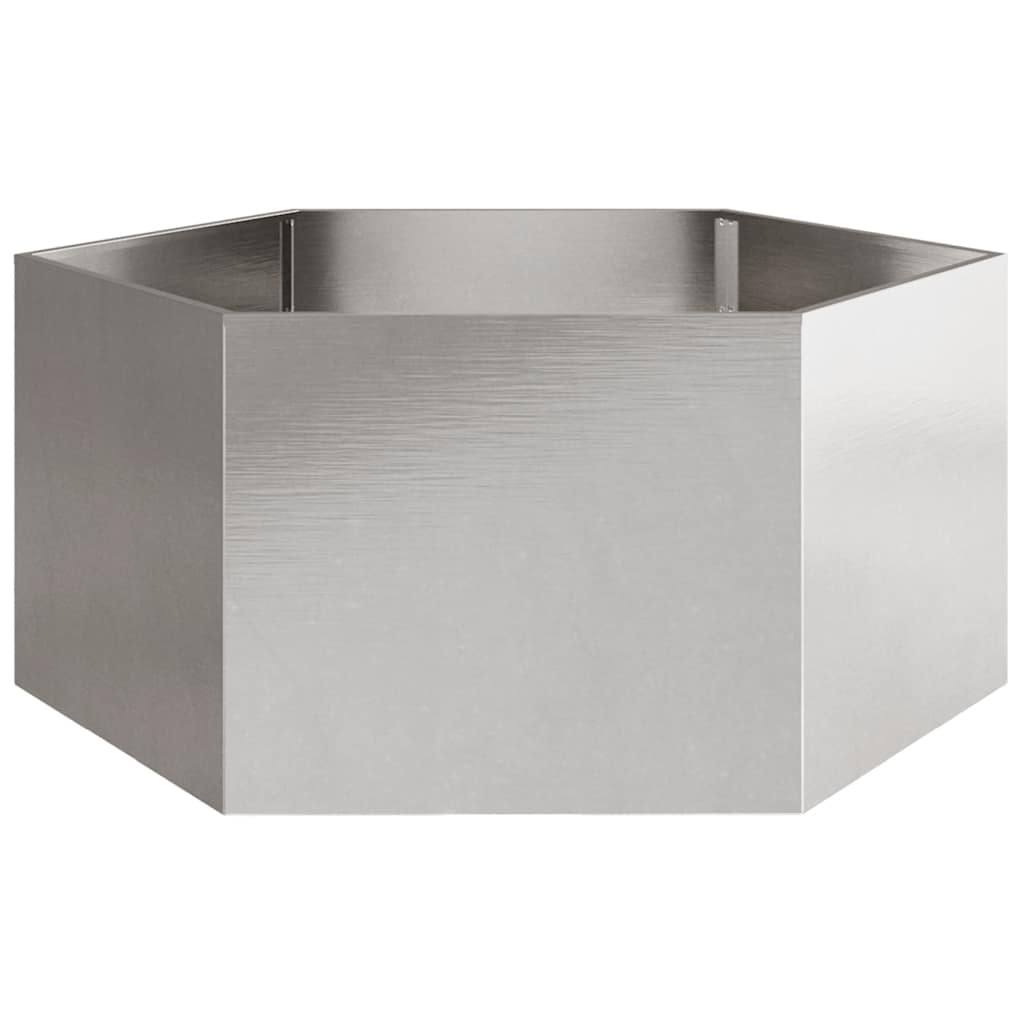 Vrtna sadilica šesterokutna 104x90x45 cm od nehrđajućeg čelika