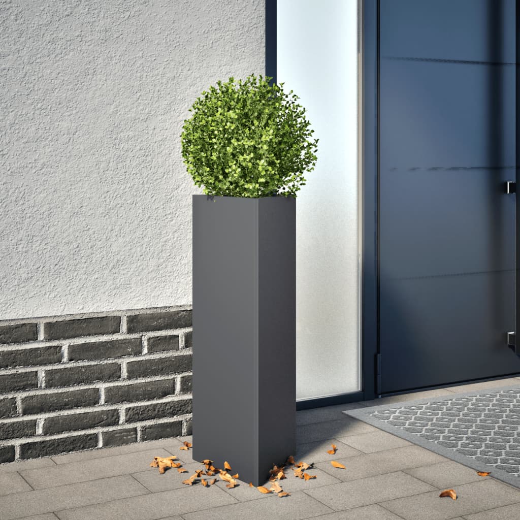 Vrtna sadilica antracit trokutasta 30x26x75 cm čelična