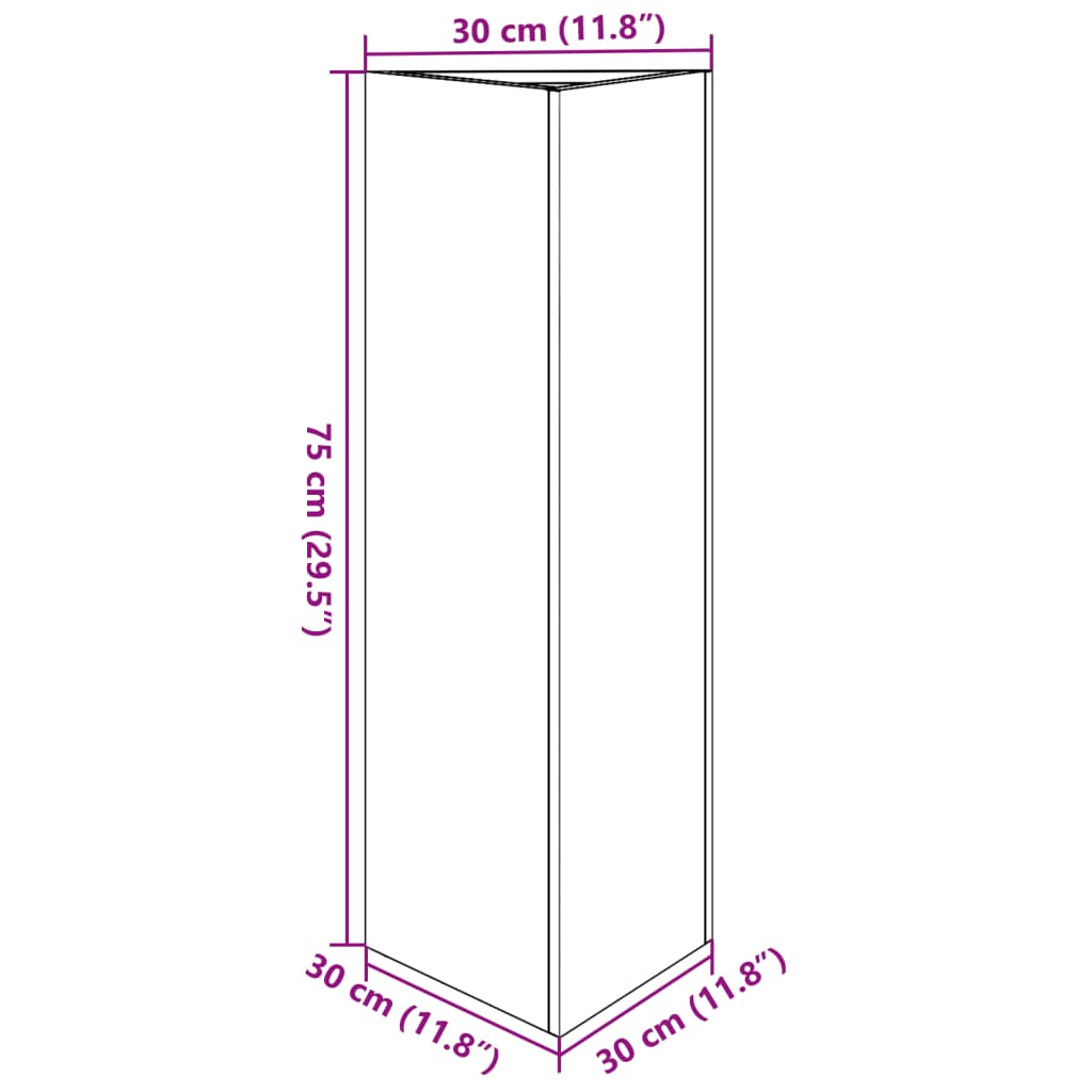 Vrtne sadilice 2 kom antracit trokutaste 30x26x75 cm čelične