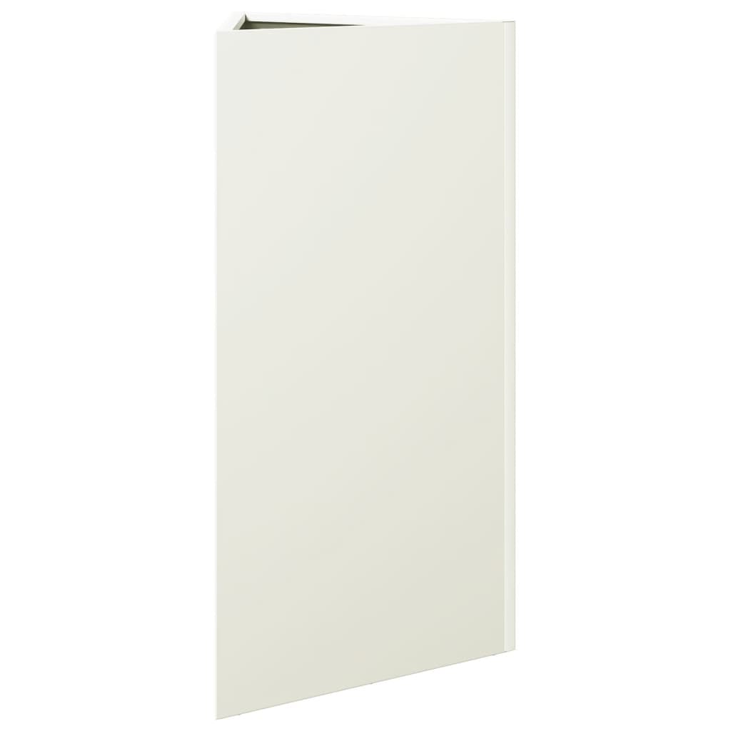 Vrtne sadilice 2 kom bijela trokutasta 40x34,5x75 cm čelične