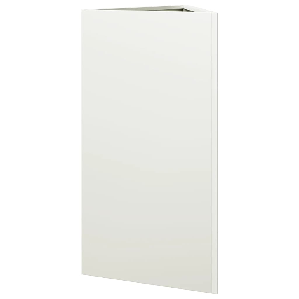 Vrtne sadilice 2 kom bijela trokutasta 40x34,5x75 cm čelične