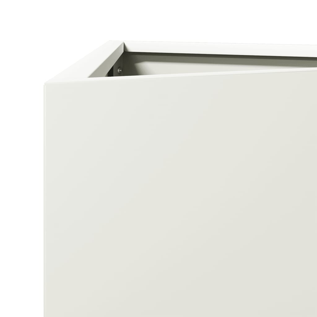 Vrtne sadilice 2 kom bijela trokutasta 40x34,5x75 cm čelične
