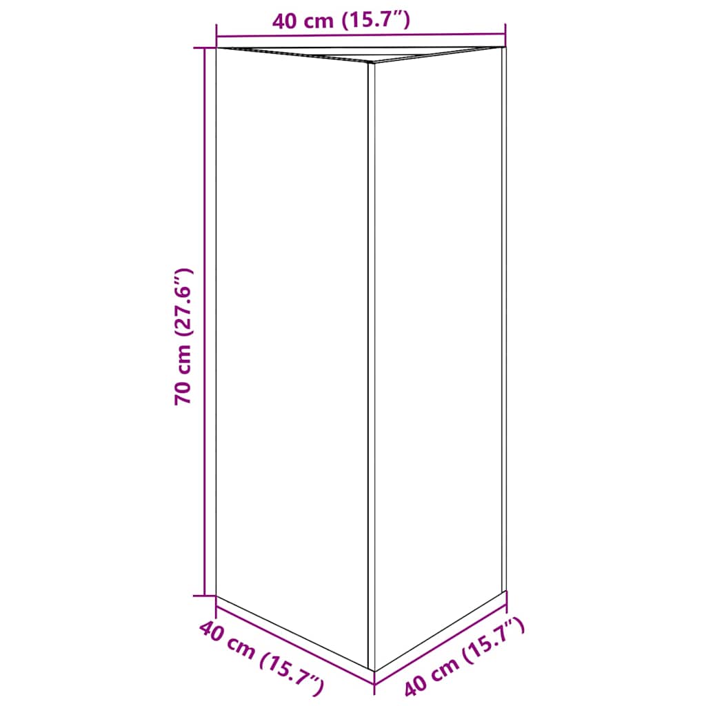 Vrtne sadilice 2kom trokutasta 40x34,5x75cm od nehrđajućeg čelika