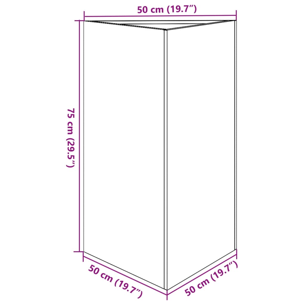 Vrtne sadilice 2 kom bijele trokutaste 50x43x75 cm čelične