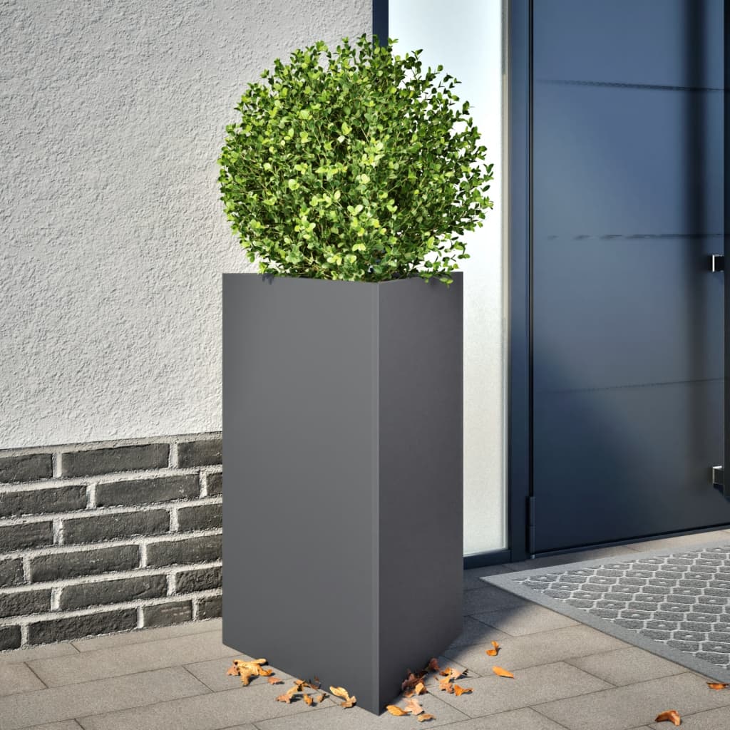 Vrtna sadilica antracit trokutasta 50x43x75 cm čelična