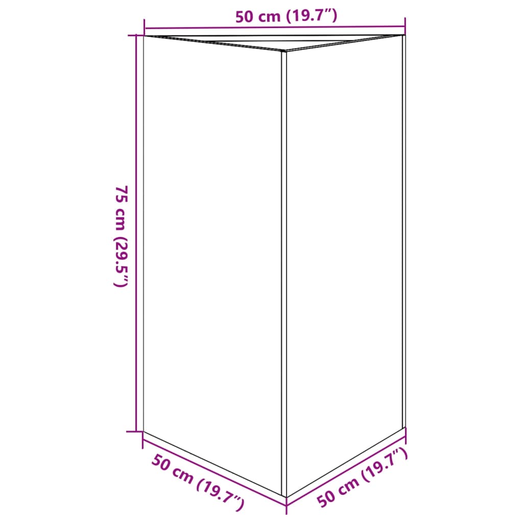 Vrtne sadilice 2kom trokutasta 50x43x75cm od nehrđajućeg čelika