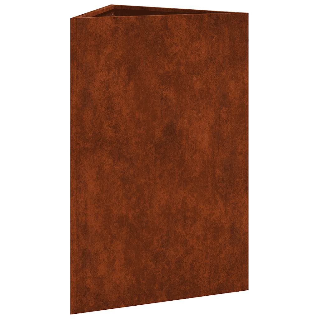 Vrtne žardinjere 2 kom trokutaste 50x43x75 cm Pohabani čelik
