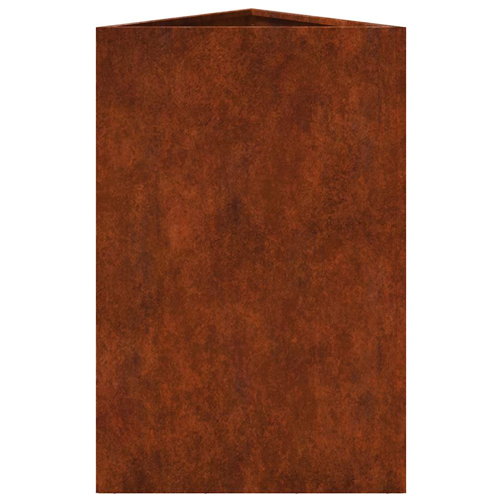 Vrtne žardinjere 2 kom trokutaste 50x43x75 cm Pohabani čelik