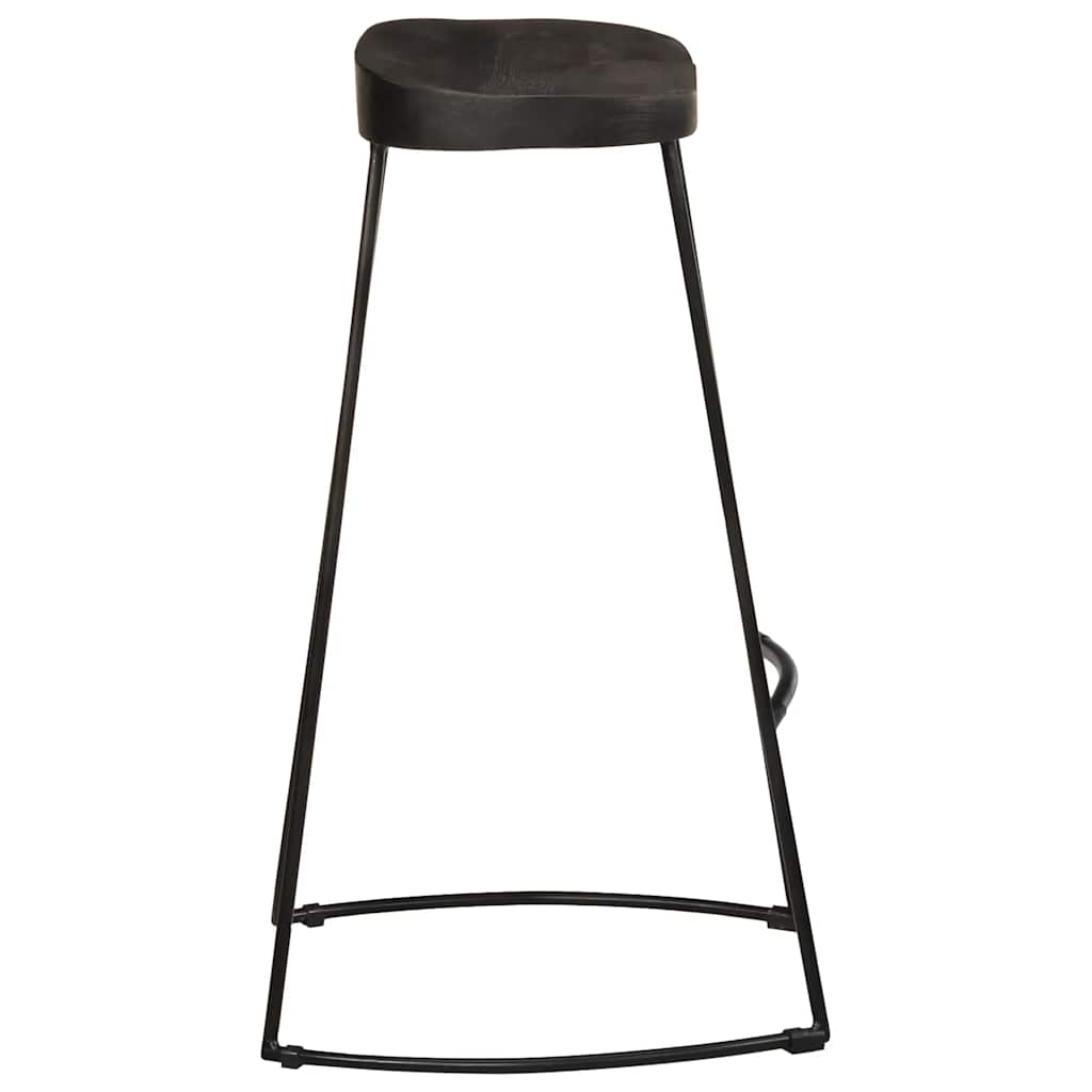 Barski stolci 2 kom crni 45x40x78 cm masivnog drva manga