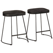 Barski stolci 2 kom crni 46x38x52 cm masivnog drva manga