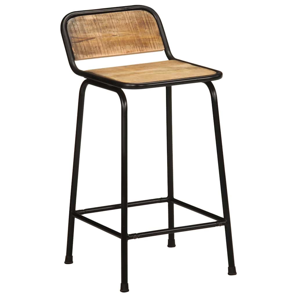 Barske stolice 2 kom 46x35,5x80 cm puno drvo grubo mango
