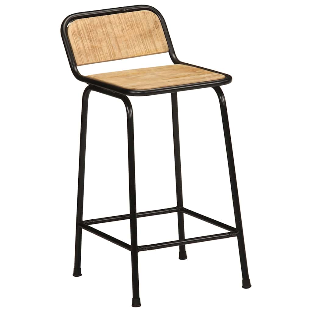 Barske stolice 2 kom 46x35,5x80 cm puno drvo grubo mango