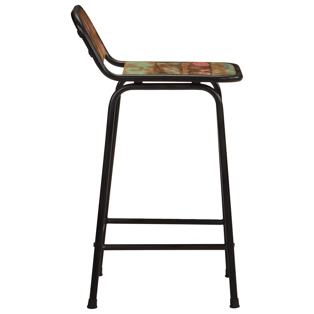 Barski stolci 4 kom 46x35,5x80 cm masivnog obnovljenog drva
