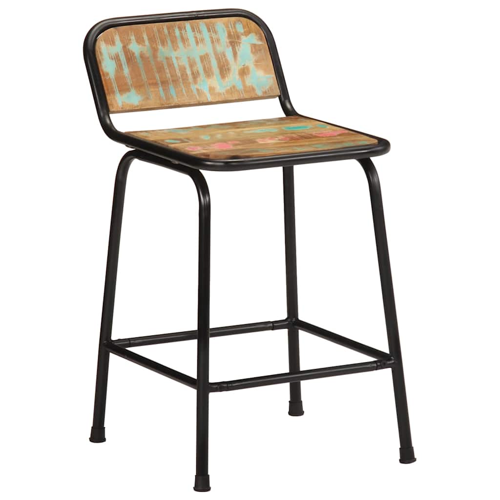 Barski stolci 2 kom 46x35,5x70 cm masivnog obnovljenog drva