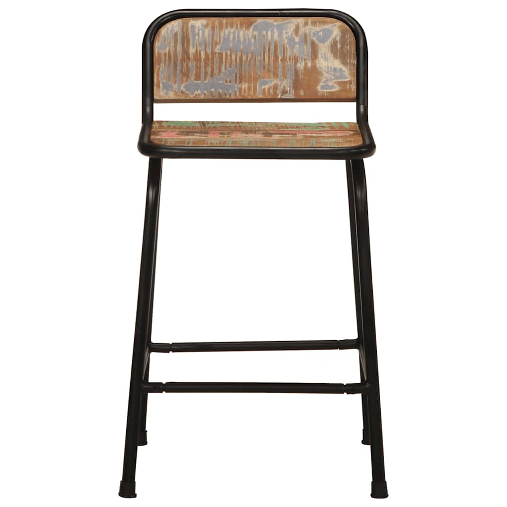 Barski stolci 4 kom 46x35,5x70 cm masivnog obnovljenog drva