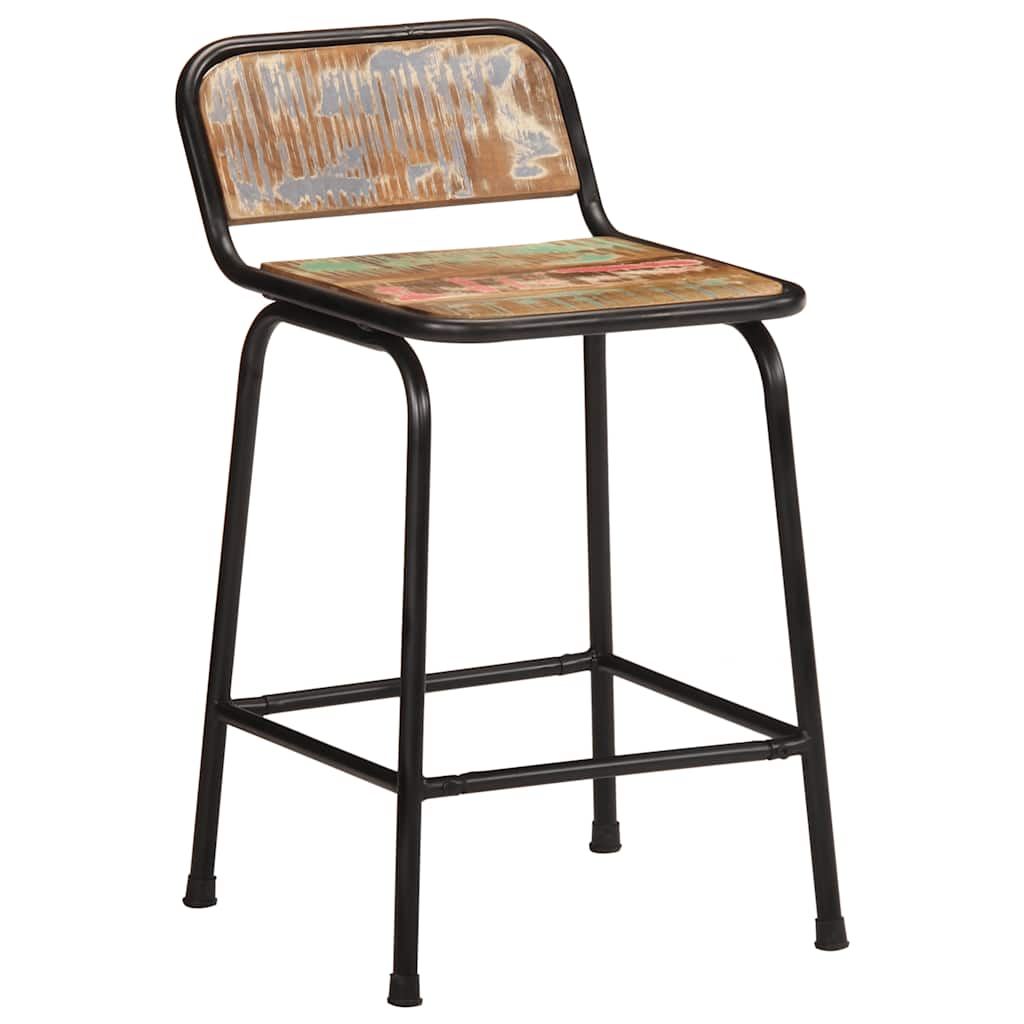 Barski stolci 4 kom 46x35,5x70 cm masivnog obnovljenog drva