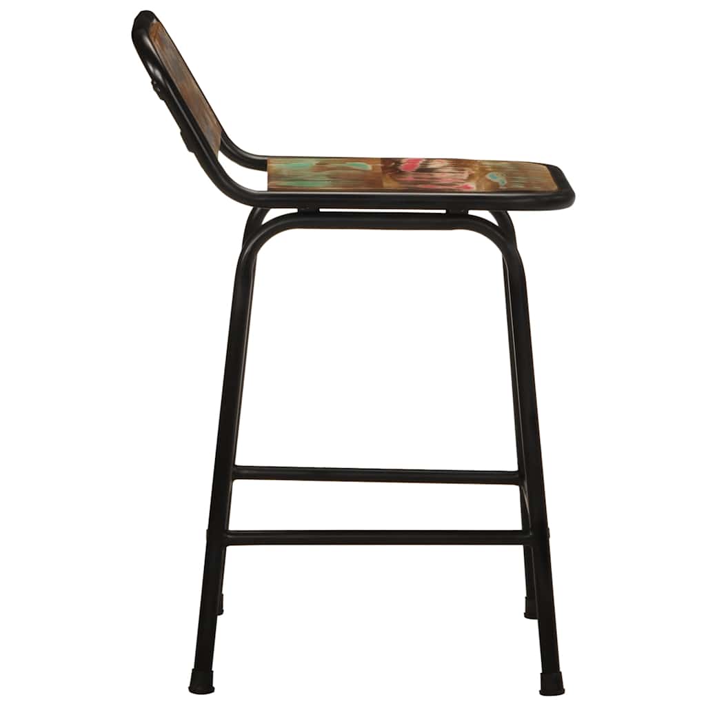 Barski stolci 4 kom 46x35,5x70 cm masivnog obnovljenog drva