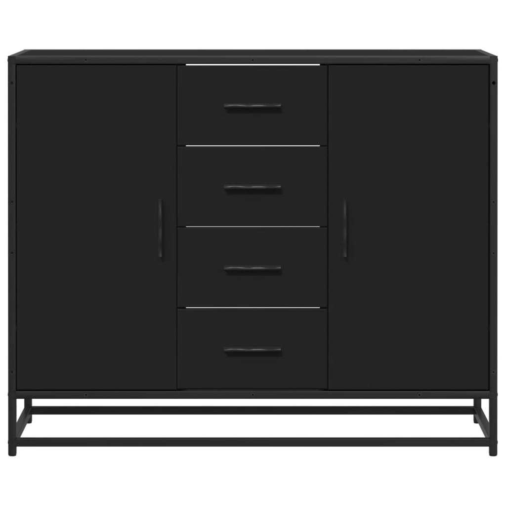 Komoda crna 92x35x76 cm od konstruiranog drva