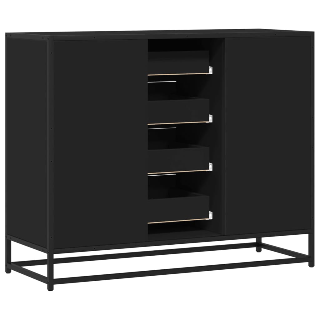 Komoda crna 92x35x76 cm od konstruiranog drva