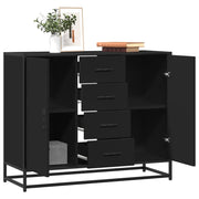 Komoda crna 92x35x76 cm od konstruiranog drva