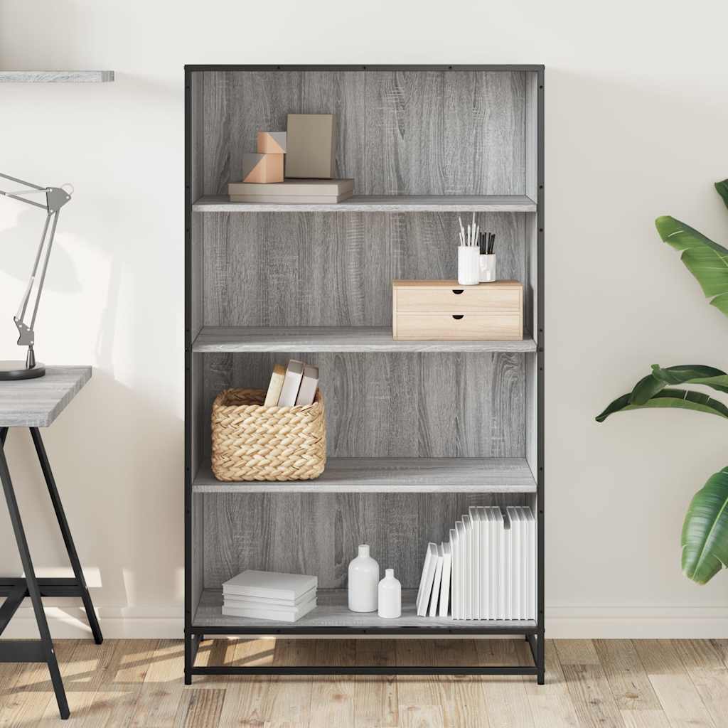 Polica za knjige Siva Sonoma 80,5x35x139 cm Konstruirano drvo
