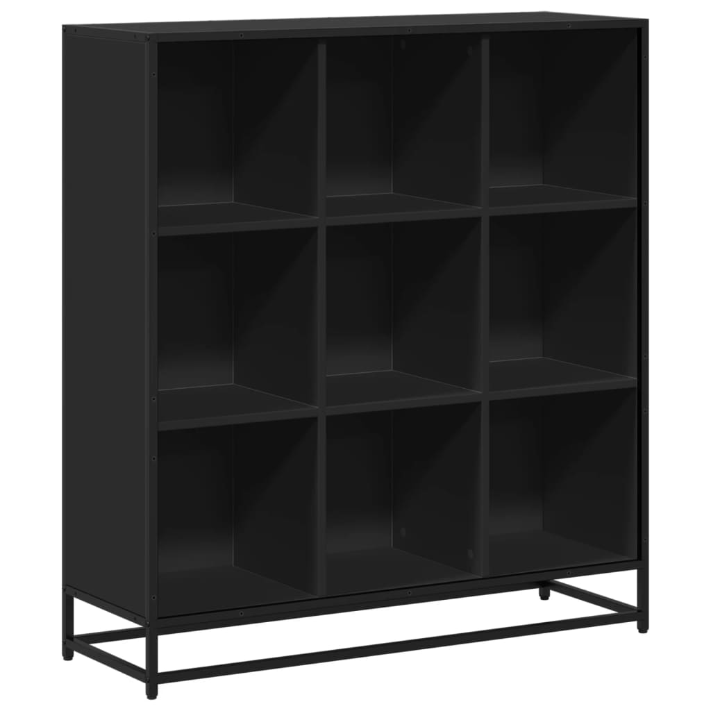 Polica za knjige crna 97,5x33x107,5cm Konstruirano drvo i metal