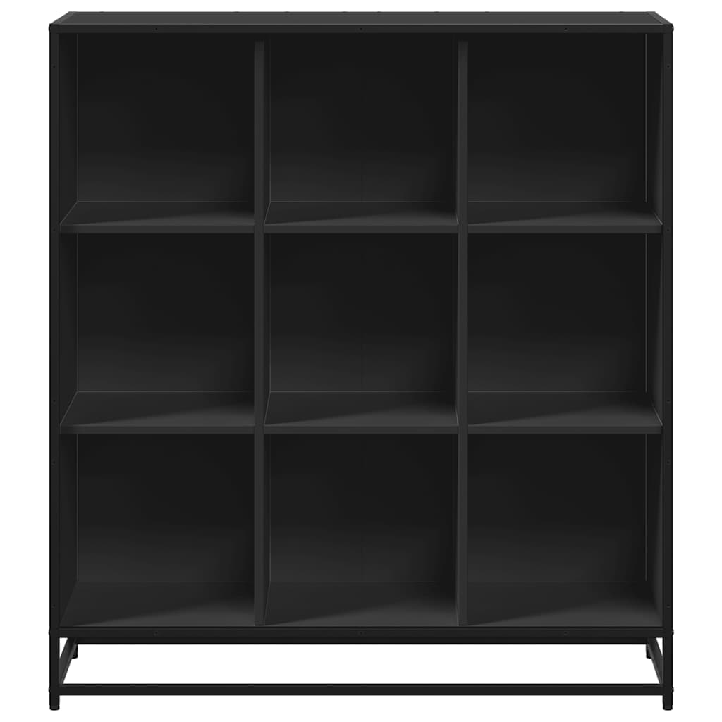 Polica za knjige crna 97,5x33x107,5cm Konstruirano drvo i metal