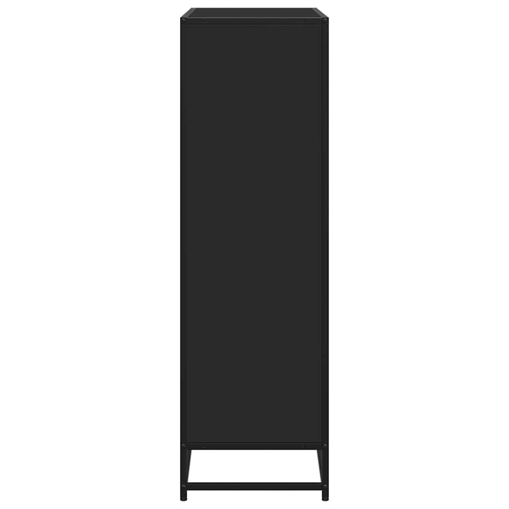 Polica za knjige crna 97,5x33x107,5cm Konstruirano drvo i metal