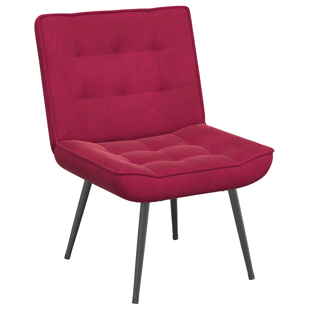 Stolica za opuštanje s osloncem za noge boja vina baršunasta