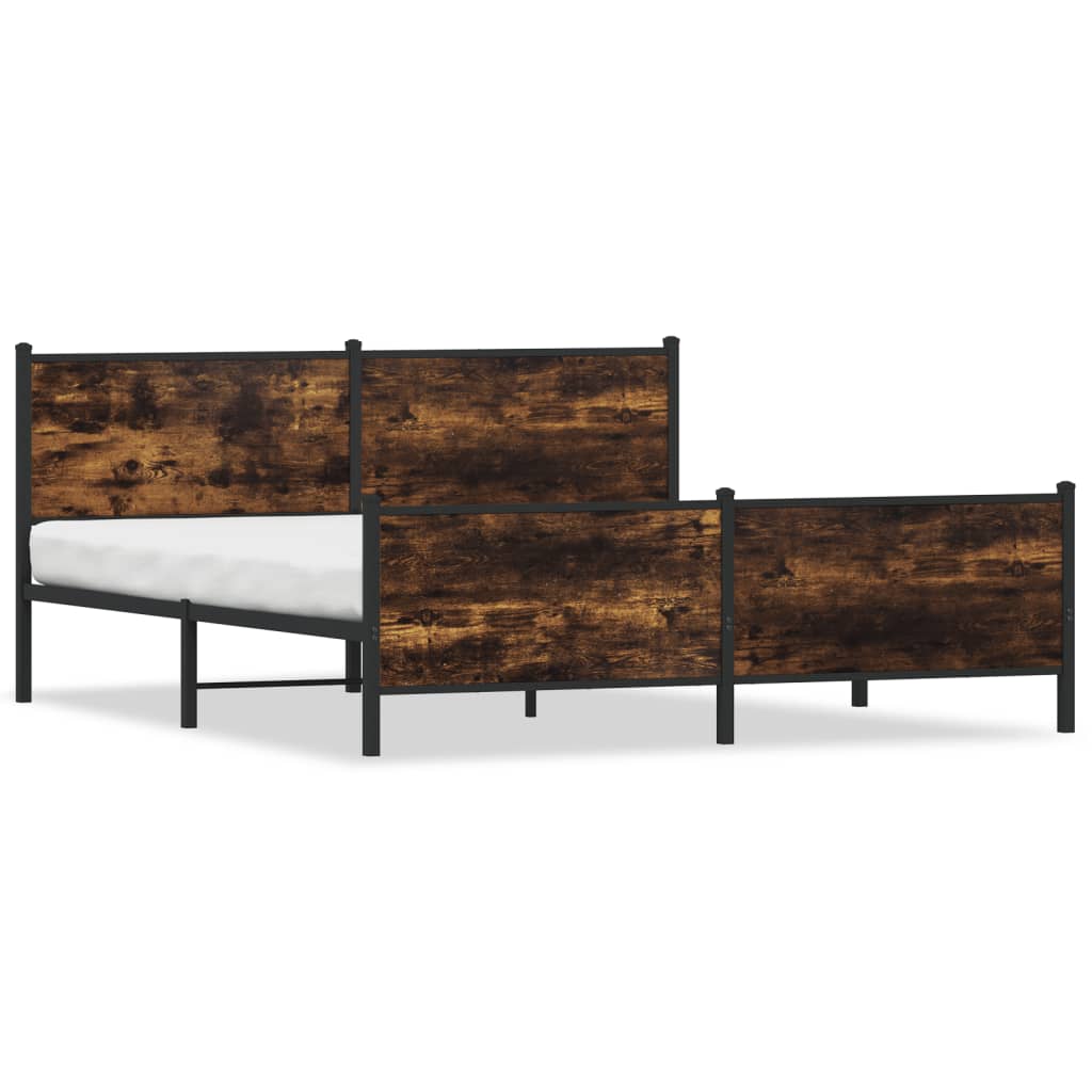 Metalni okvir kreveta bez madraca boja hrasta 180x200 cm