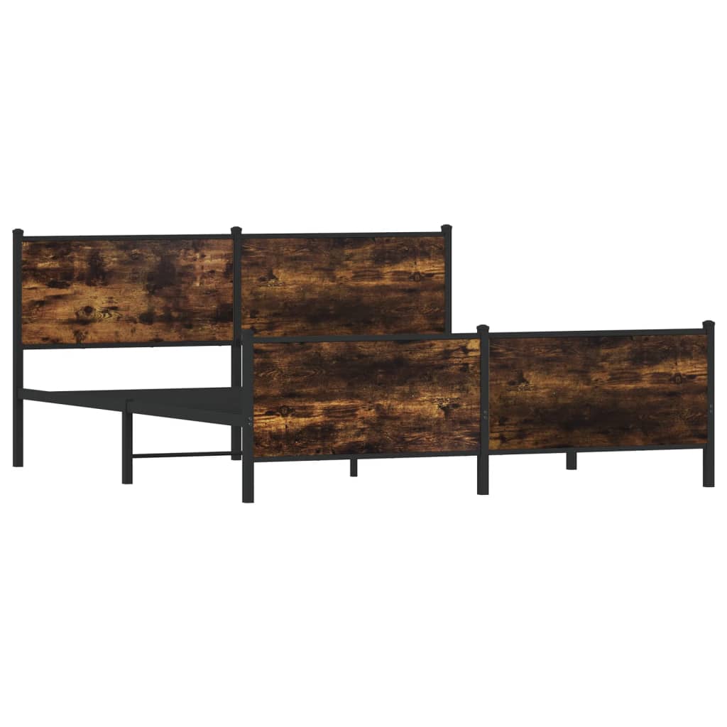 Metalni okvir kreveta bez madraca boja hrasta 193x203 cm