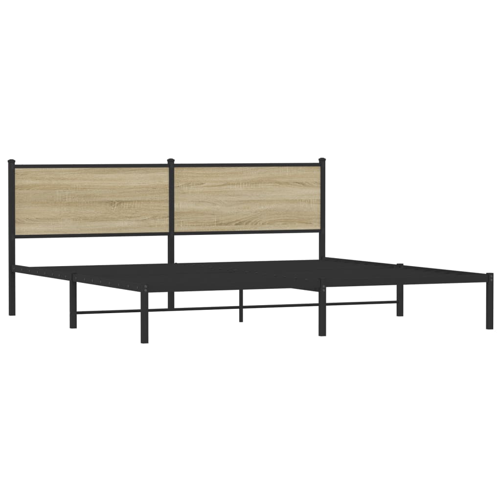 Metalni okvir kreveta bez madraca boja hrasta sonome 200x200 cm