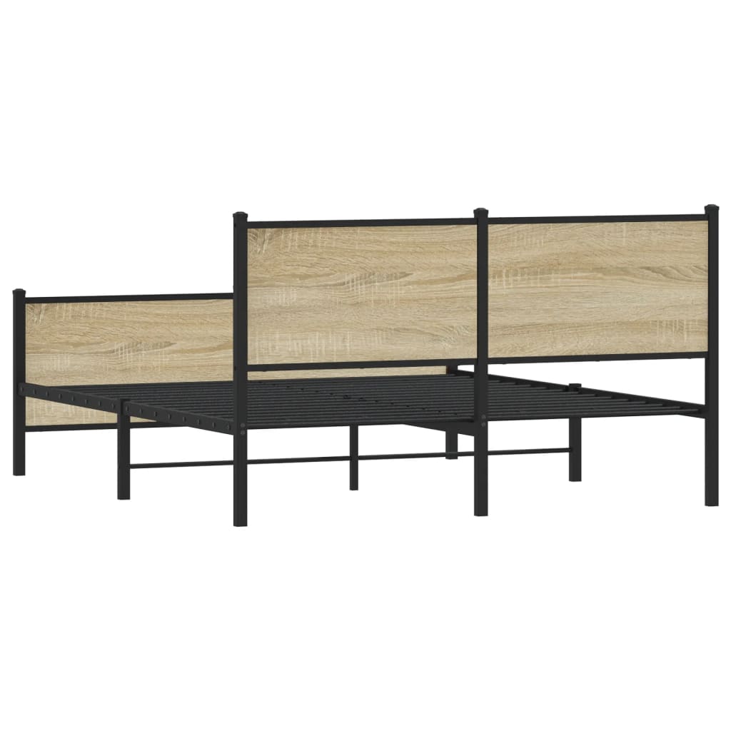 Metalni okvir kreveta bez madraca boja hrasta sonome 150x200 cm