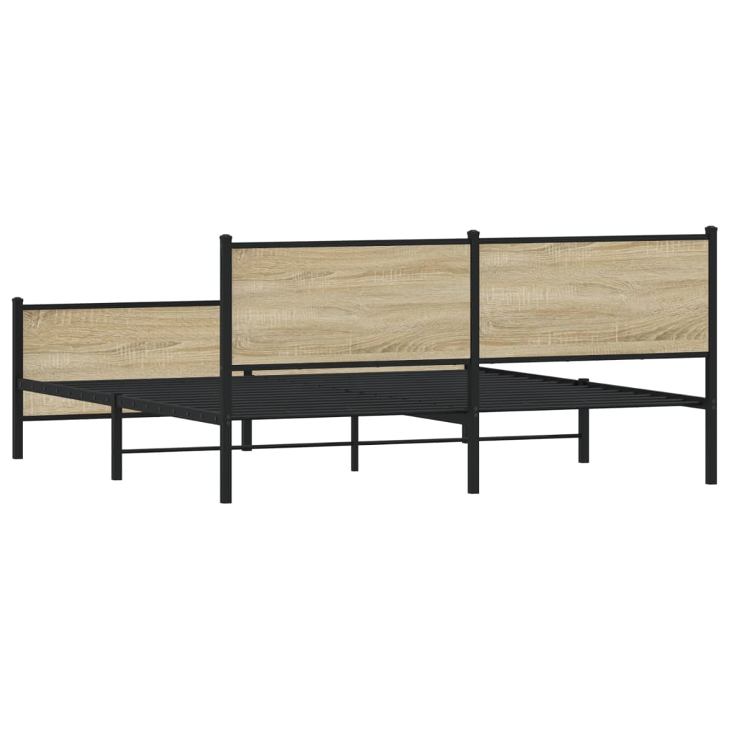 Metalni okvir kreveta bez madraca boja hrasta sonome 200x200 cm