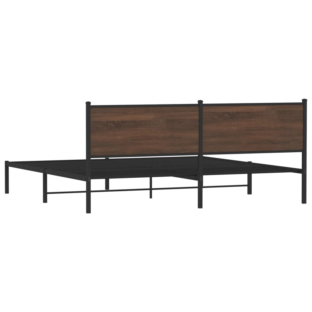Metalni okvir kreveta bez madraca smeđa boja hrasta 200x200 cm