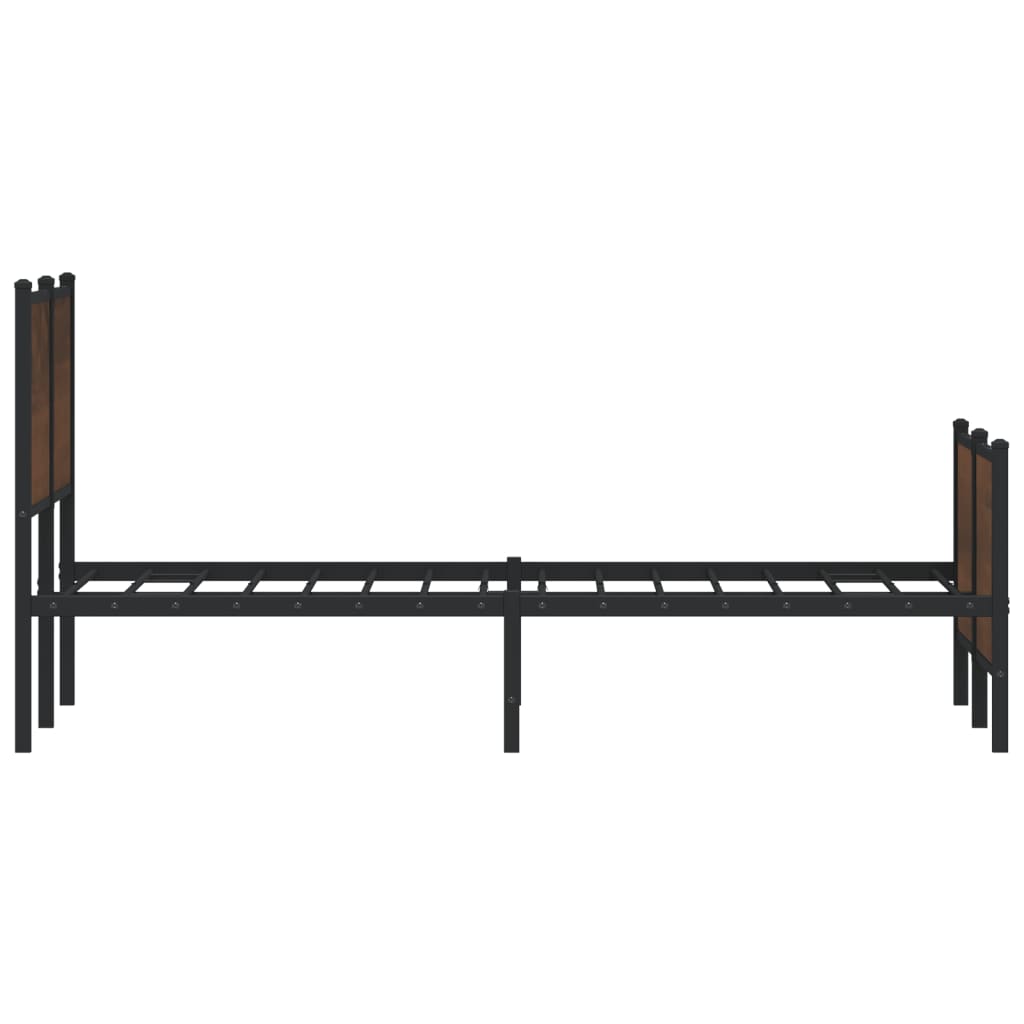 Metalni okvir kreveta bez madraca smeđa boja hrasta 140x190 cm